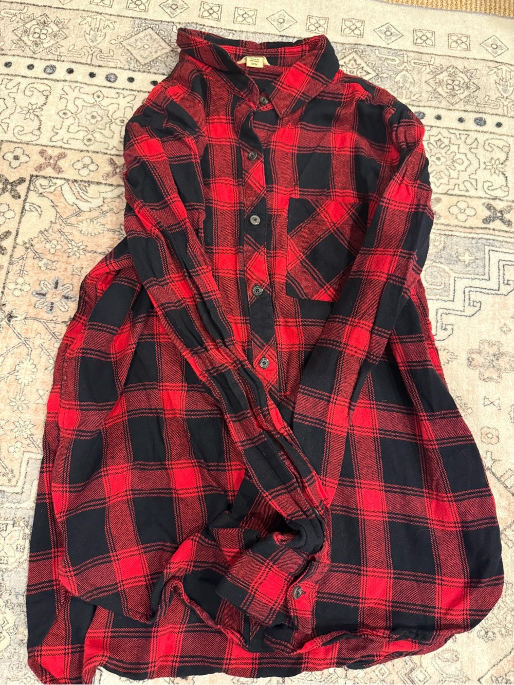 Woolrich Red and Black Plaid Button-Down Shirt